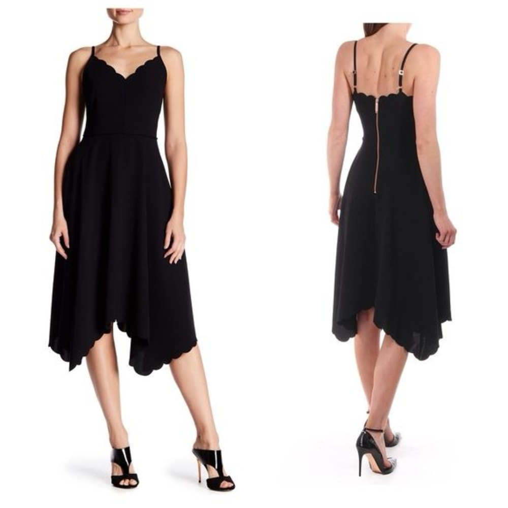 NWT Ted Baker Black Simbah Asymmetrical Dress - Size 12